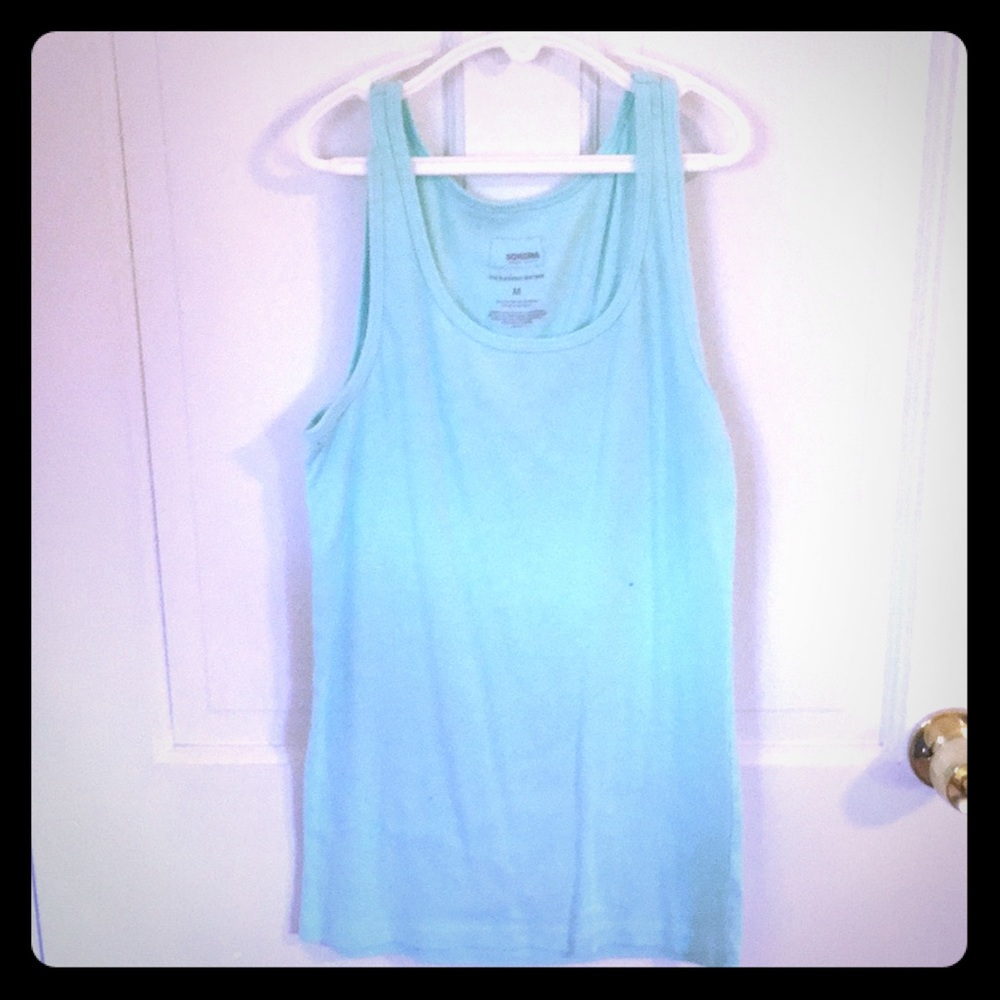 Mint ribbed tank top.